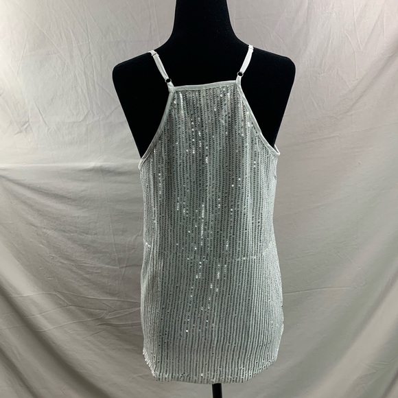 White  Sequin Cami Top - Picture 8 of 8
